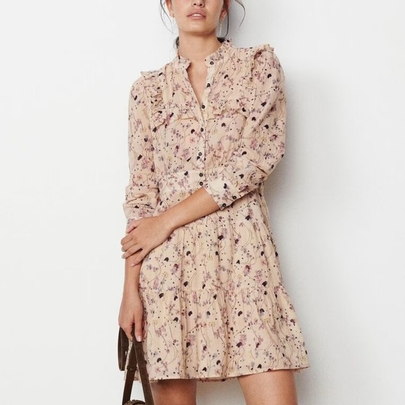 ba&sh Dresses & Skirts - ba&sh Belle Ruffle Long Sleeve Floral Dress Size Small